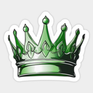 Emerald Green Crown Graphic Tee Design No. 501 Sticker